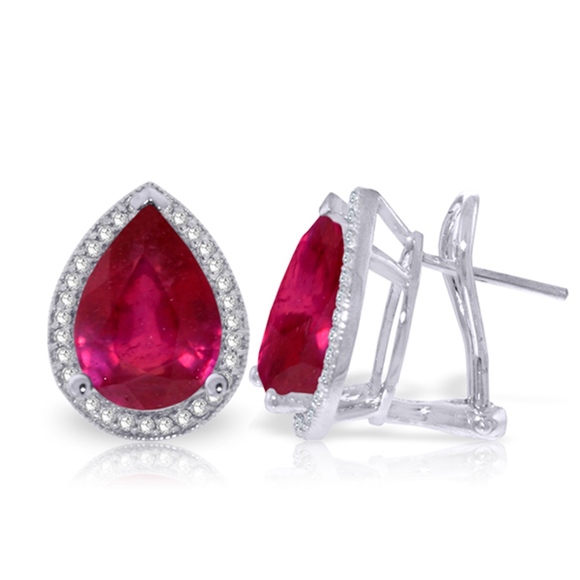 Galaxy Gold Products Jewelry - GOLD FRENCH CLIPS EARRING WITH DIAMONDS & RUBIES